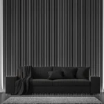 Dark Grey 01C- Acoustic Slat Wall Panel - (L) 240cm x (W) 60cm Single Panel