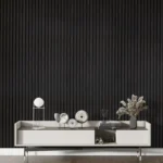 Black 01E- Acoustic Slat Wall Panel - (L) 240cm x (W) 60cm Single Panel